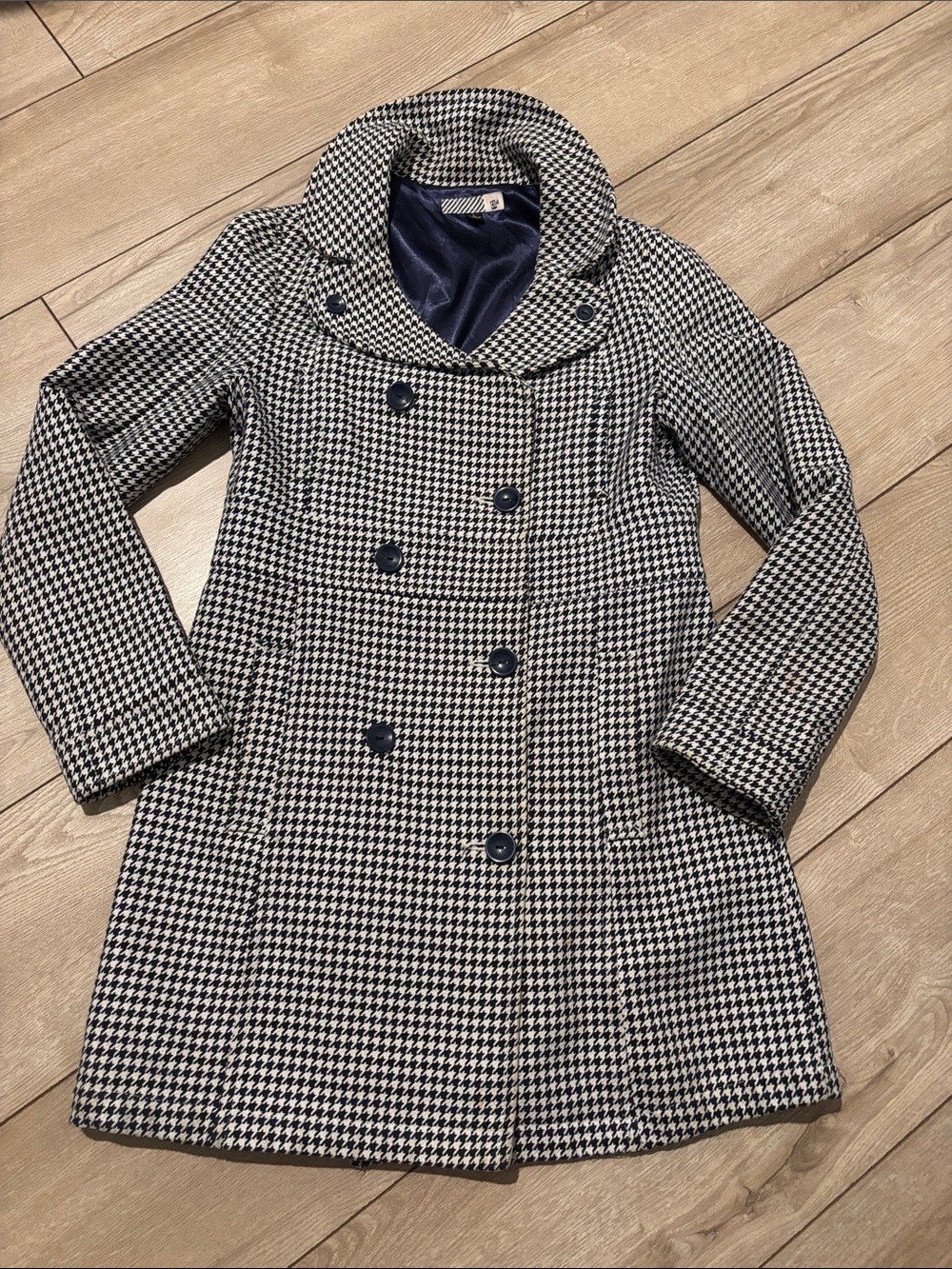 Volcom Black & White Houndstooth Pea Coat